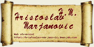 Hristoslav Marjanović vizit kartica